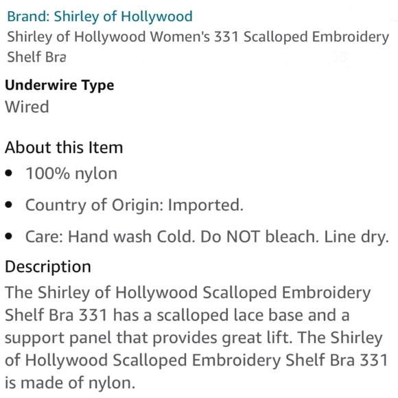 SHIRLEY of Hollywood 331 Red Embroidered Bra Shelf Size 34 - Picture 11 of 11